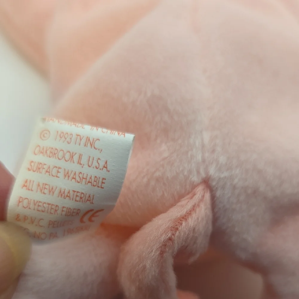 Ty Beanie Babies Spring Pair Squeeler The Pink Pig 1993 + Fleece The White Lamb